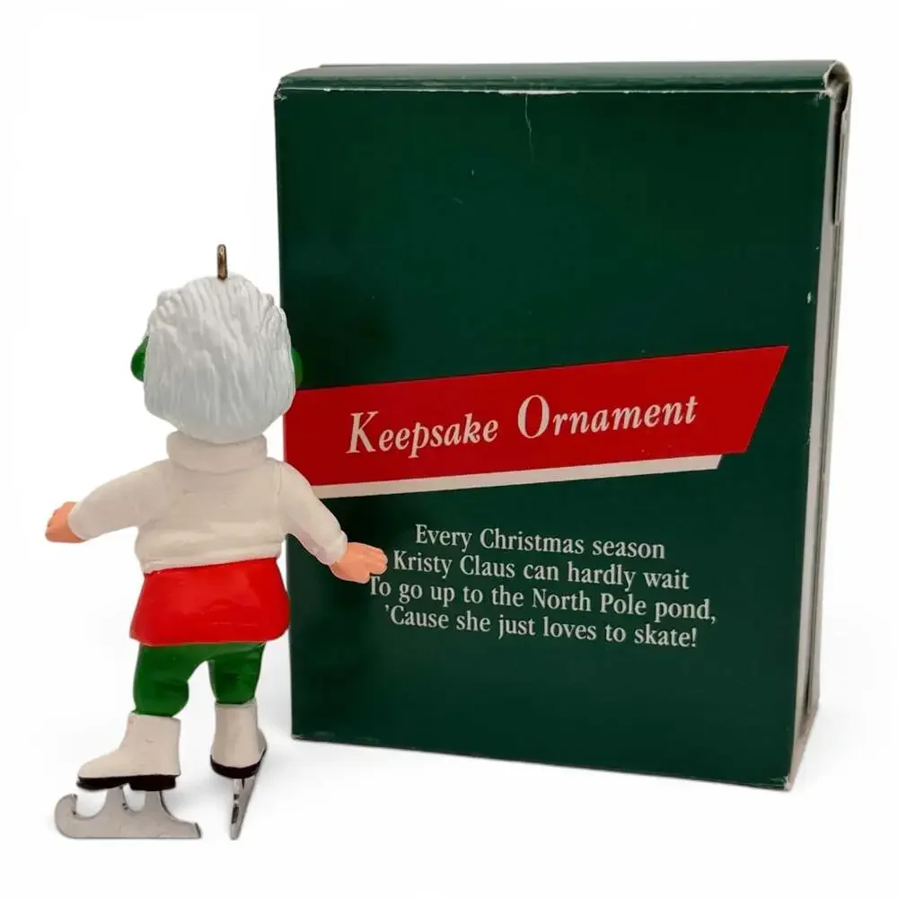 Vintage Hallmark Kristy Claus Skater 1989 Keepsake Christmas Ornament